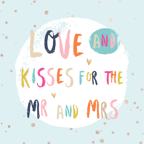 Nieuw Vrolijke felicitatie kaart bruiloft met kleurrijke letters CO-16