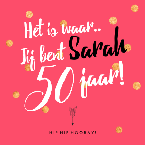 Welp Vrolijke confetti kaart vrouw 50 jaar BK-19