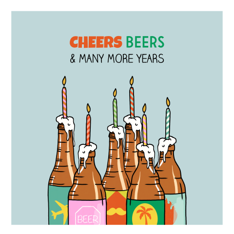 Felicitatiekaart verjaardag bier
