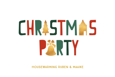 Wonderbaarlijk Uitnodiging housewarming kerst kleurrijk DP-26