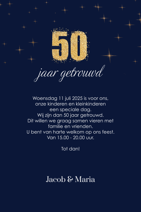 Betere Uitnodiging 50 jaar getrouwd | Gouden huwelijk XD-56