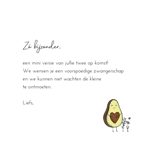 Felicitatiekaart zwangerschap avocado