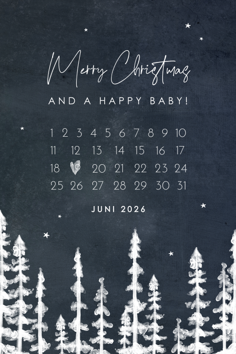 kerst aankondiging zwangerschap met kalender