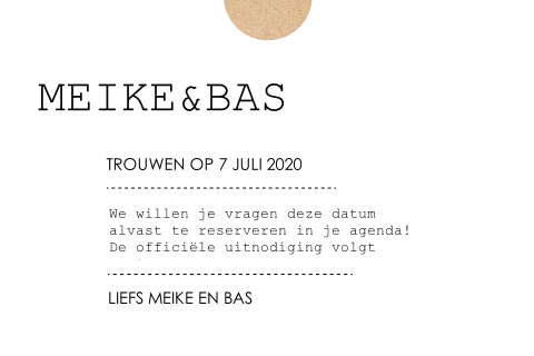 Kaart aankondiging huwelijk met kerstwens