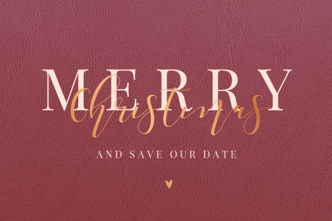 Kerst save the date typografisch calligraphy