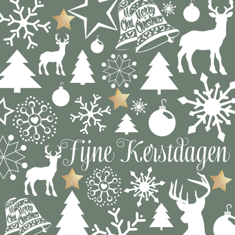 Vrolijke kerstkaart met kersttekeningen