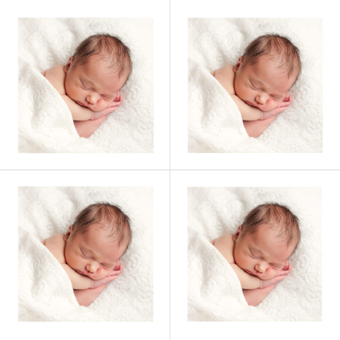 Label geboortekaartje foto vierkant