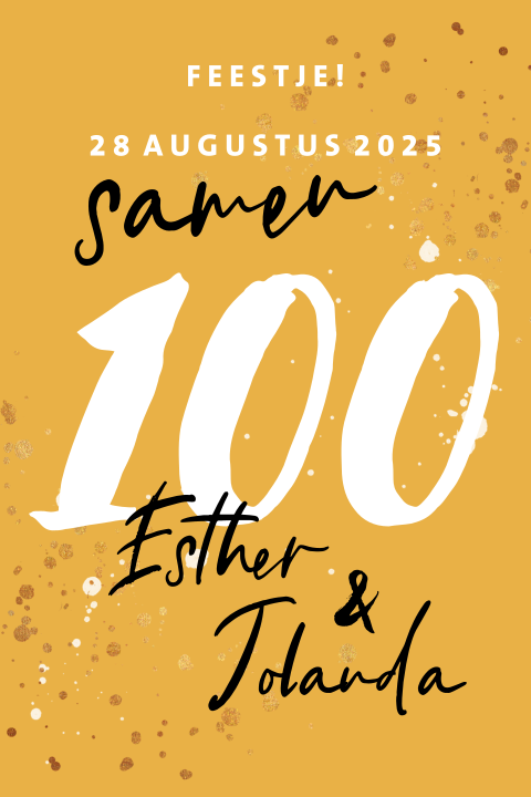 Wonderbaarlijk Uitnodiging samen 100 jaar | Made for Moments PY-31