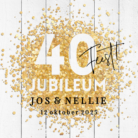 Wonderbaar Jubileum uitnodiging 40 jaar met confetti EI-15