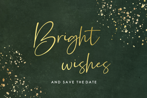 Save the date bright wishes goudfolie spetters