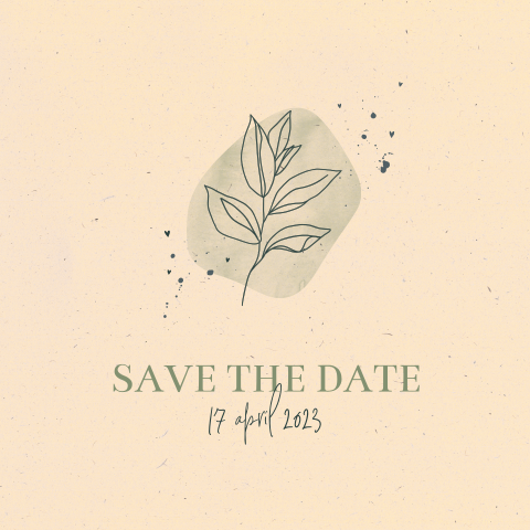 Save the date bruiloft botanisch watercolor duurzaam