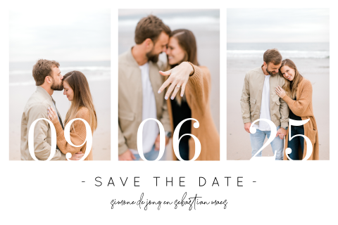 Stijlvolle save the date met foto collage
