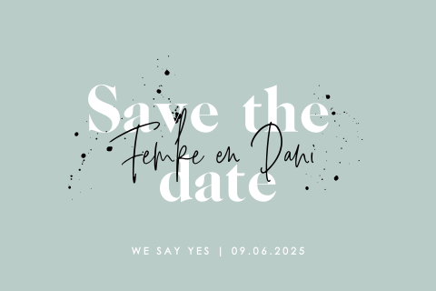 Hippe typografische save the date