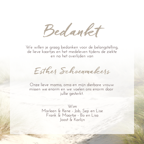 Bedankkaart rouw I MadeforMoments.nl