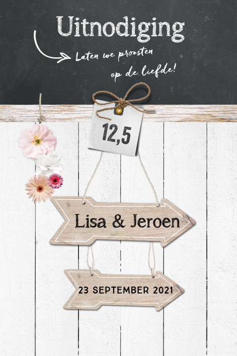 Trendy En Hip Deze Uitnodiging 12 5 Jaar Getrouwd Met Hout