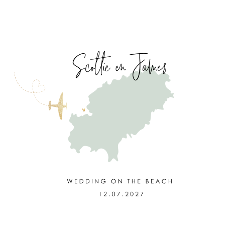 Trouwkaart buitenlandse bruiloft Ibiza