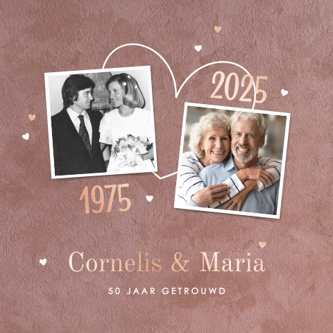 Uitnodiging 50 jaar getrouwd met velvet-look achtergrond
