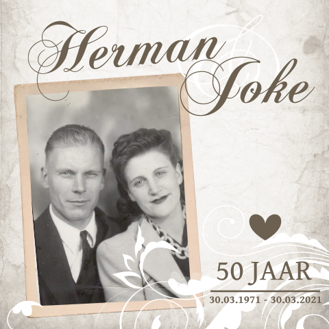 Verwonderlijk Originele uitnodiging jubileum huwelijk 50 jaar OT-49