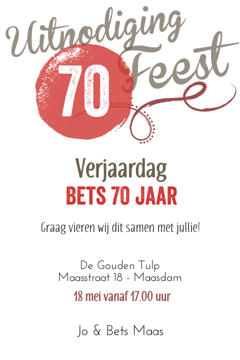 Nieuw Uitnodiging 70 en 75 verjaardag - Made for Moments FQ-64