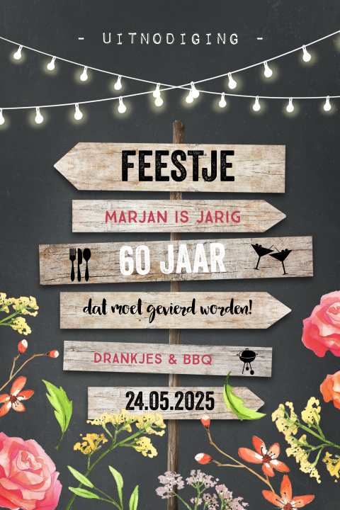 Wonderbaarlijk Uitnodiging 60 jaar verjaardag - Made for Moments DF-85