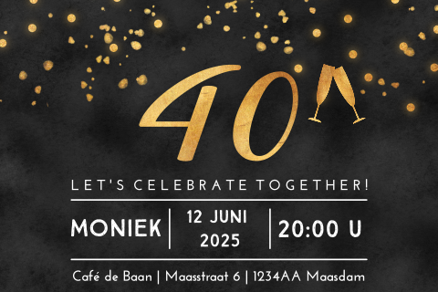 Verwonderend Uitnodiging 40 jaar verjaardag | MadeforMoments QX-38