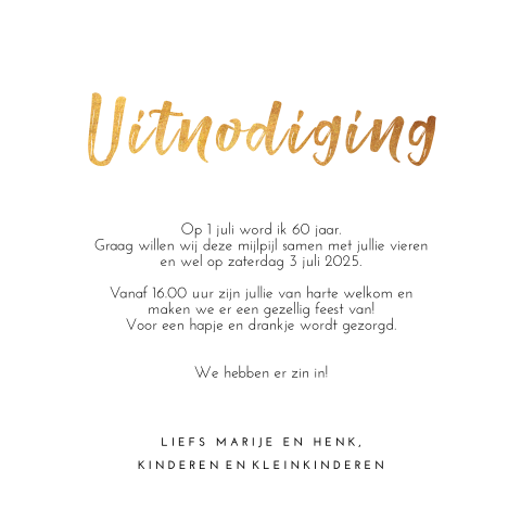 Verwonderend Uitnodiging verjaardag clean TW-37