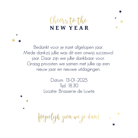 Verwonderlijk Uitnodiging nieuwjaarsborrel GJ-17