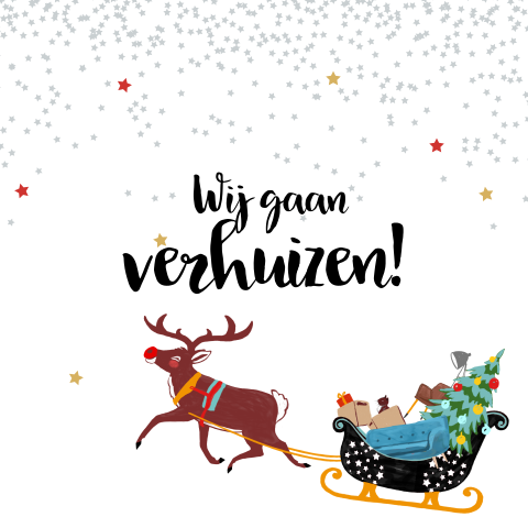 Verwonderlijk Verhuiskaart in kerst stijl met sterretjes FL-02