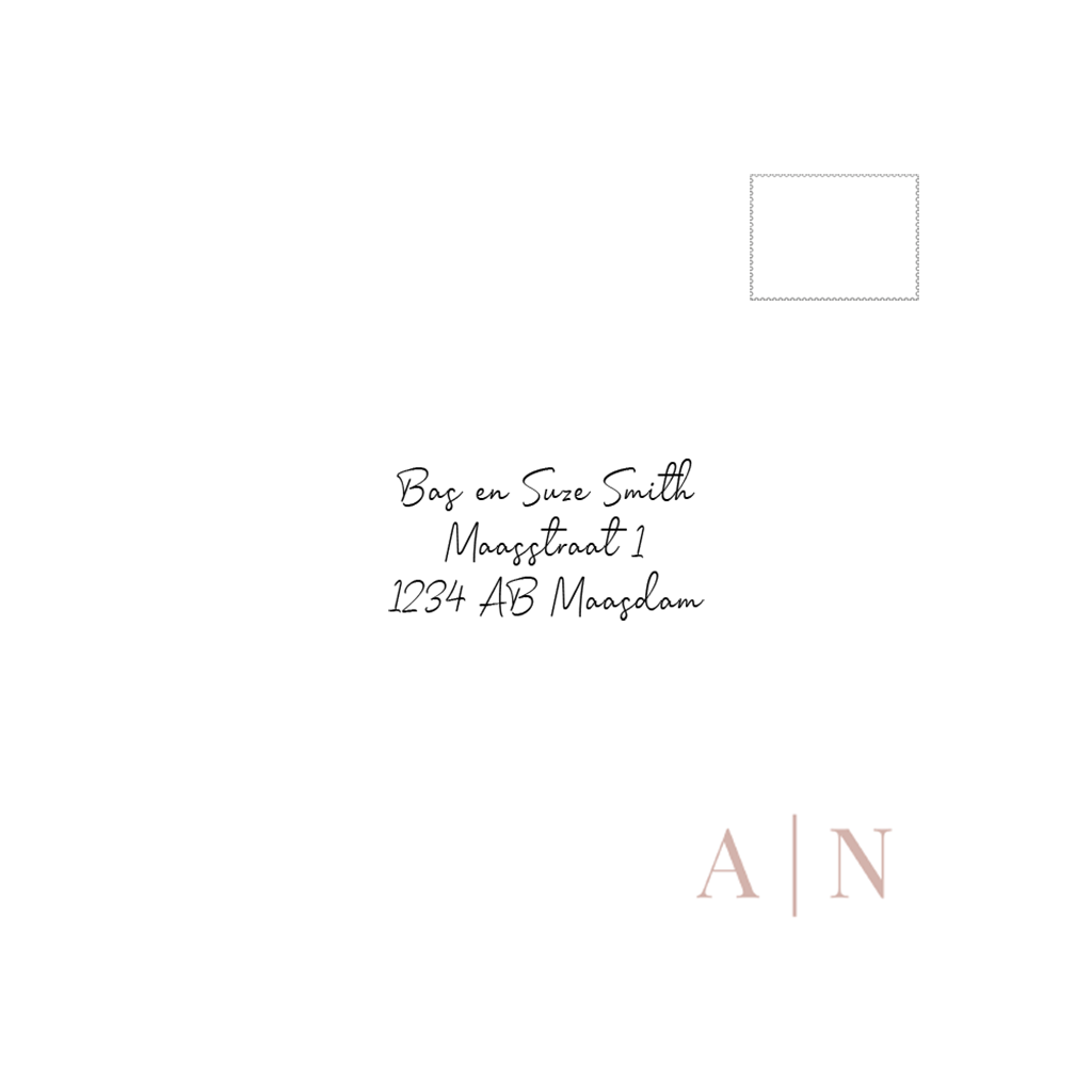 Envelop trouwkaart met initialen