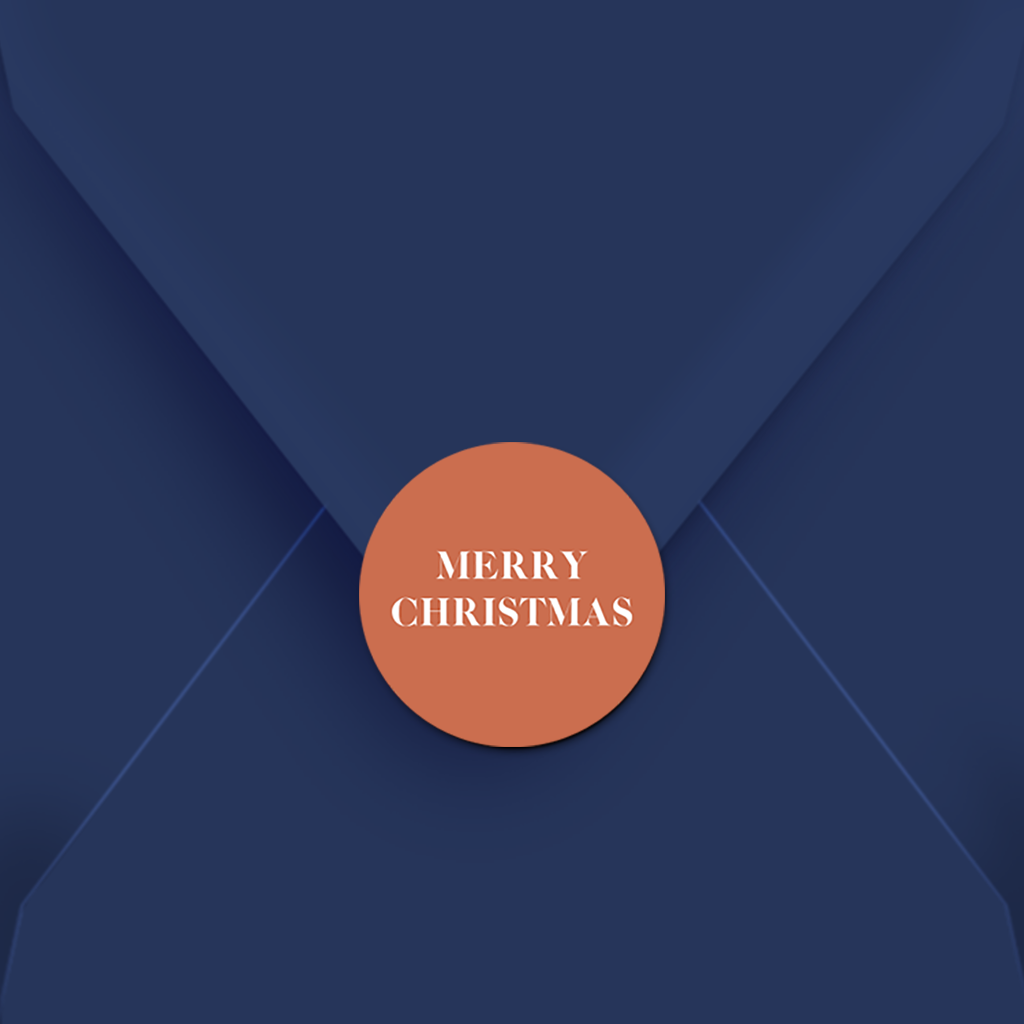 Sluitzegel 'merry christmas' op oranje | 25 stuks