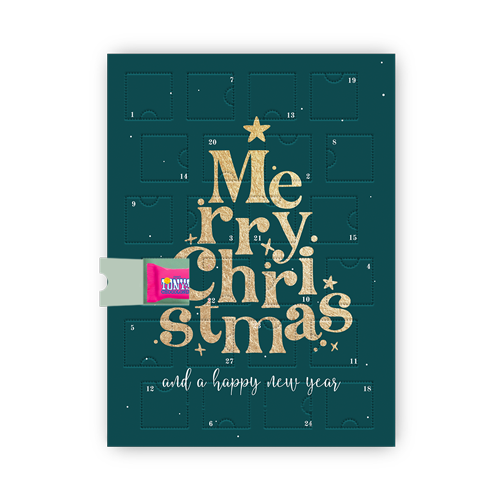 Adventskalender merry christmas typografisch