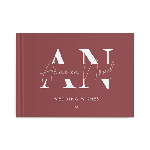 Gastenboek bruiloft met grote initialen