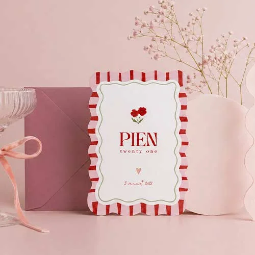 uitnodiging 21 diner poppy stijl