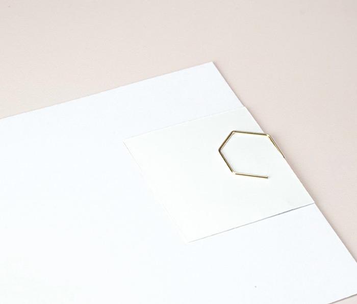 gouden paperclip hexagon