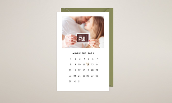 Kalender zwangerschapsaankondiging