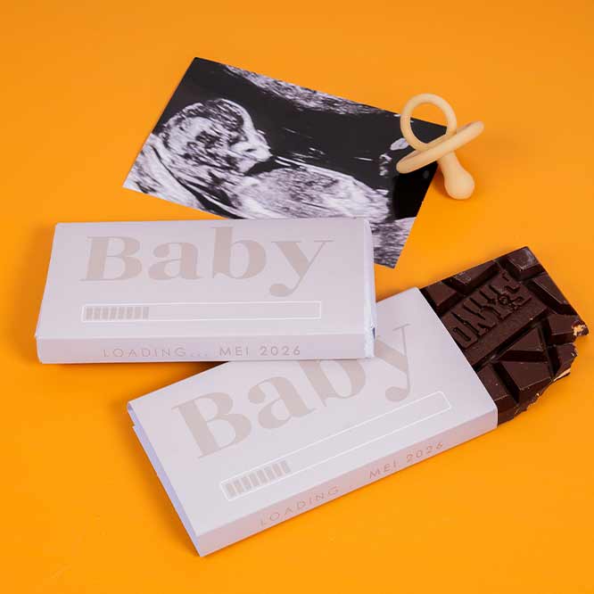 zwangerschapsaankondiging chocolade