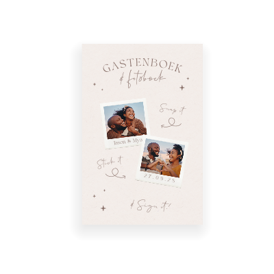 Creawoo Houten Bruiloft Gastenboek Kader met 95 Blanco