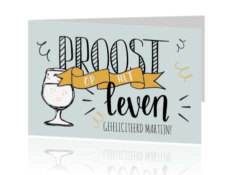 Wenskaart proost op het leven