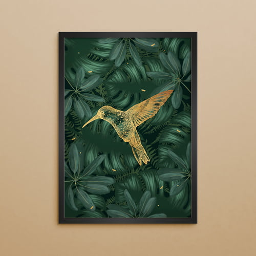 Poster colibri - jungle collectie